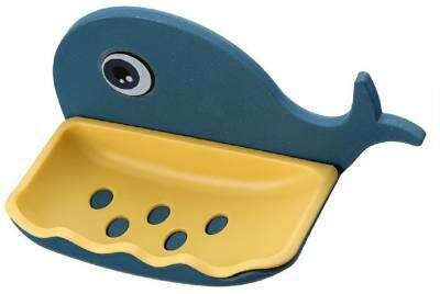 KRAZE Pack of 1 Beautiful Fish Design Double Layer Self Draining Soap Case x1.48(Multicolor)