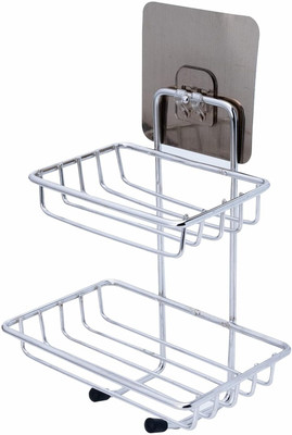 Ghanshayam Premium Stainless Steel Wall Mounting Double Layer Soap Dish Holder(Silver)