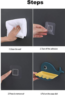 KRAZE Pack of 1 Beautiful Fish Design Double Layer Self Draining Soap Case x1.02(Multicolor)