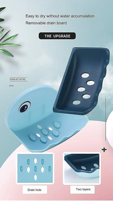 KRAZE Pack of 2 Beautiful Fish Design Double Layer Self Draining Soap Case x2.34(Multicolor)