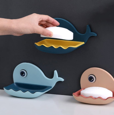 KRAZE Pack of 2 Beautiful Fish Design Double Layer Self Draining Soap Case x2.64(Multicolor)