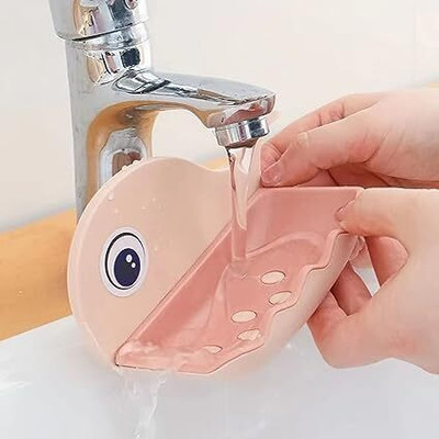HERISNEH ENTERPRISE Pack of 1 Cute Dolphin Shaped Self Adhesive Wall Mounted Soap Case x1.71(Multicolor)