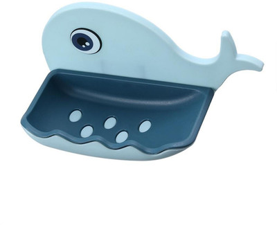 INDBTT Pack of 2 Cute Dolphin Shaped Magic Sticker Wall Mounted Soap Rack x2.190 Plastic Wall Shelf(Number of Shelves - 2, Multicolor)