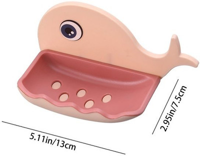 HUBBER Pack of 2 Attractive Dolphin Shape Double Layer Self Adhesive Soap Casex2.185(Multicolor)