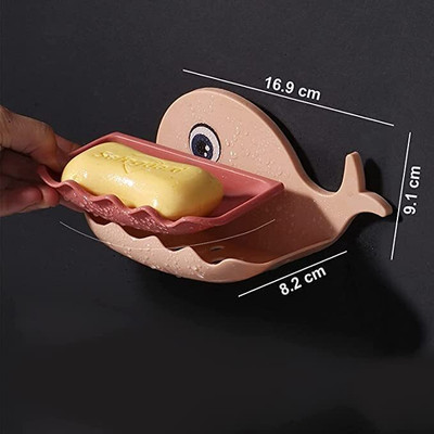 KRAZE Pack of 2 Beautiful Fish Design Double Layer Self Draining Soap Case x2.60(Multicolor)