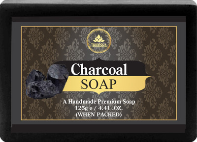 Tridosha Charcoal Soaps Deeply cleanses and detoxifies Reduces acne and blackheads(125 g)