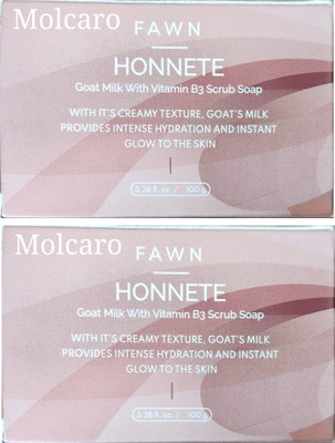 MOLCARO FAWN HONNETE GOAT MILK WITH VITAMIN B3 SCRUB SOAP(2 x 100 g)