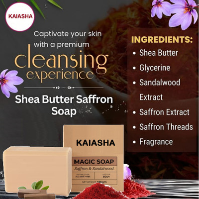 KAIASHA Saffron Soap For Glowing & Refreshing Skin For Men & Women NHO-77(150 g)