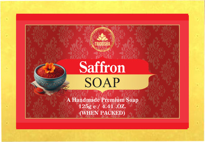 Tridosha Saffron Magic Soaps For Bath Handmade Soaps For Glowing | Skin Brightening Soap(125 g)