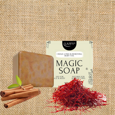 LAFFY Ayurvedic Glow Soap – Enriched with Saffron, Sandalwood & Healing Clay(100 g)
