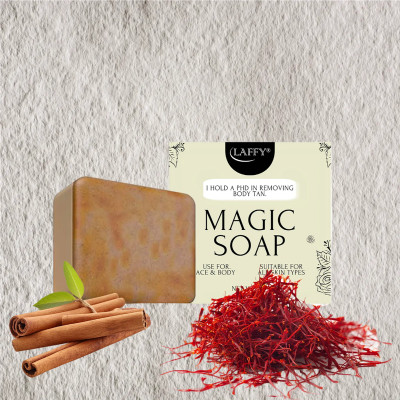 LAFFY Ayurvedic Glow Soap | Saffron & Sandal With Multani Detox | For Dull Skin(100 g)