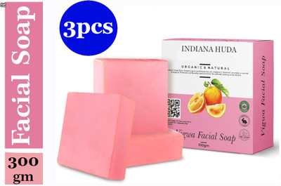 INDIANA HUDA Vigwa Facial Soap Pack of 3 – Clear Skin & Glow Boosting Soap(3 x 100 g)