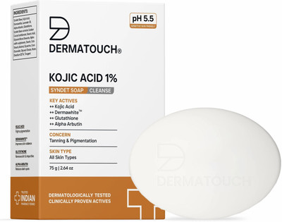 DERMATOUCH Kojic Acid 1% Soap with Glutathione | For Pigmentation & Sun damage(75 g)