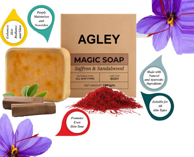 AGLEY soap For Man & Women -All Skin Types Sandal Wood And Saffron(150 g)