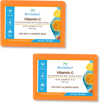 DIVYAMRUT Vitamin C & Honey Skin Nourishing Bath Soap For Soft & Supple Skin(2 x 100 g)