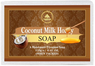 Tridosha Natural Coconut Milk & Honey Soap Herbal Bathing Soap for Glowing Skin(125 g)