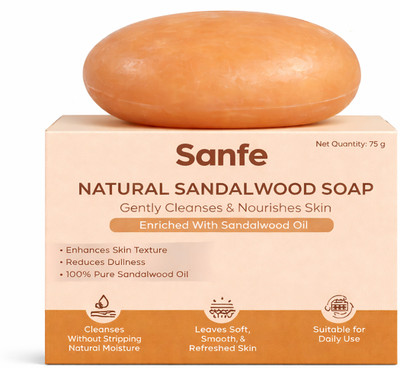 Sanfe Natural Sandalwood Soap | Enriched with Sandalwood Oil Extract(75 g)