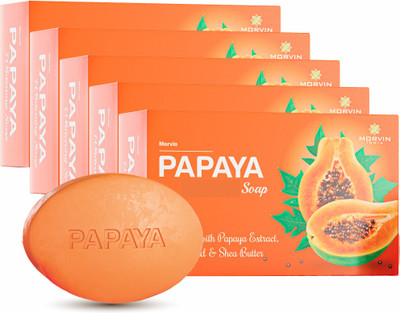 MORVIN INDIA Papaya Soap with Natural Ingredient(5 x 75 g)