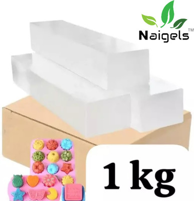 Naigels Premium High Quality Natural Glycerin Soap Base ,100% Natural (1 kg)(1000 g)