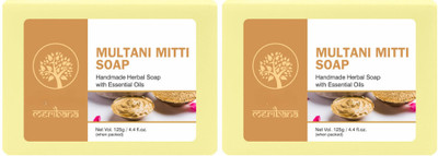 MeriBana Multani Mitti Soap For Oil Control & Acne , Deeply Cleanses & Moisturizes(2 x 125 g)
