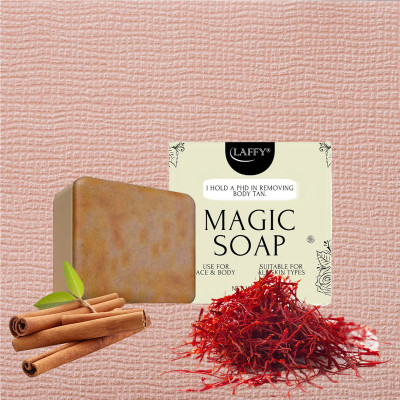 LAFFY Multani Mitti Detox Bar | With Saffron & Chandan | Daily Skin Brightening Soap(100 g)