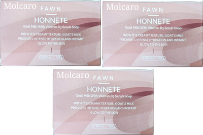 MOLCARO FAWN HONNETE GOALT MILK SCRUB SOAP PACK 3(3 x 75 g)