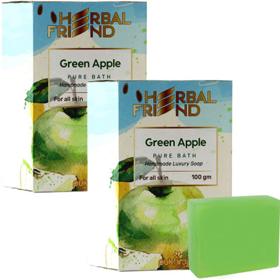 Herbal Friend Green Apple soap deep cleans your skin leaving it refreshed, hydrated and softer(2 x 100 g)