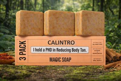 Calintro Magic Glow Saffron Essence Full-Body Brightening & Tan-Fade Therapy Soap Pack(3 x 100 g)