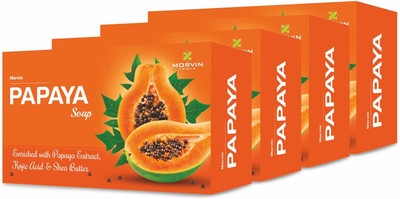 MORVIN Papaya Whitening Bathing Bar Soap 4x75g(4 x 75 g)