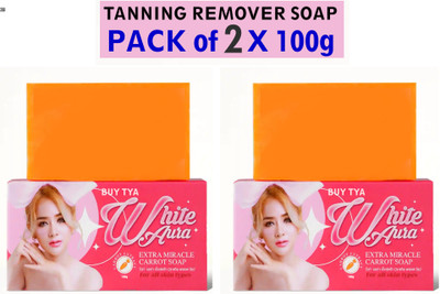 Buy TYA White Aura Soap Pack of 2 Gentle Whitening Care 100g Carrot Extract Vit C(2 x 100 g)