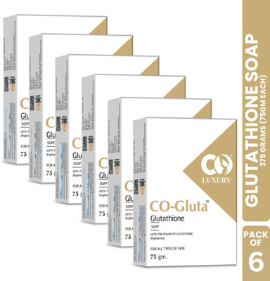 CO Luxury Glutathione Skin Whitening Soap | Kojic acid & Shea Butter | Men & Women(6 x 75 g)