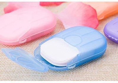 VRINDAVANESVARI 20 pc Each Packet Soap Paper Washing Hand Bath Clean Scented Slice Outdoor(200 g)