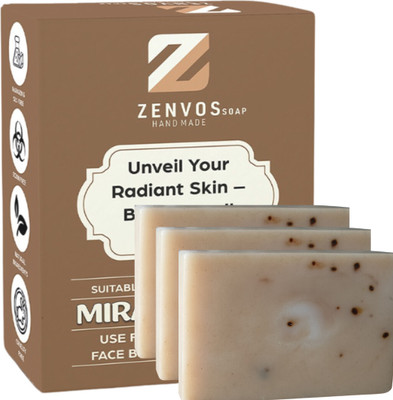 zenvos CoffeeSoap Exfoliating Bar with Moisturizing Cleanses Skin 100g(3 x 100 g)