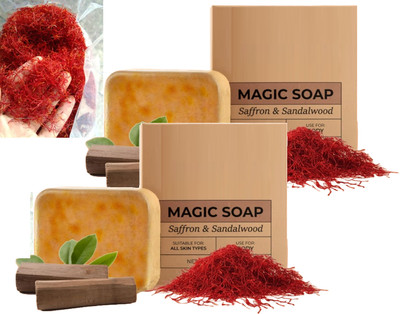 Wiffy Magic Soap Sandalwood and Saffron Soap for Soft, Glowing face and body(150 g)