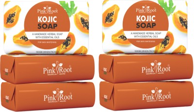 PINKROOT Kojic Handmade Soap 100gm (Pack of 6) for Skin Whitening(6 x 100 g)