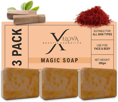 DRUPAL Wood And Saffron Soap For Glowing & Refreshing Skin (pack of 3) (3 x 100 g)(3 x 100.1 g)