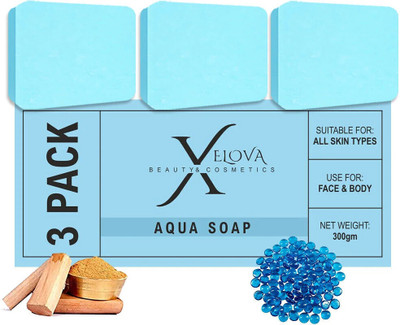 DRUPAL Gharr soap Aqua soap (Pack of 3 )(3 x 99.99 g)