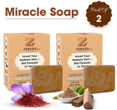 zenvos Soaps Wood And Saffron Soap For Glowing & Refreshing Skin (pack of 2)(2 x 100 g)(2 x 100 g)