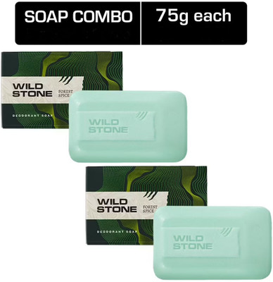 WILD STONE Forest Spice Deodorant bath Soap 75g Each(2 x 75 g)