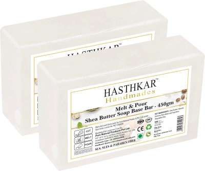 HASTHKAR Handmades Shea Butter SLS Paraben Free Soap base (pack of 2)(2 x 450 g)