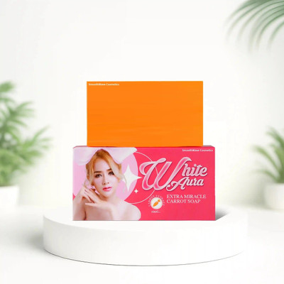 SmoothWave Cosmetics White Aura Carrot Extract Beauty Soap Gentle Skin Lightening Solution(100 g)