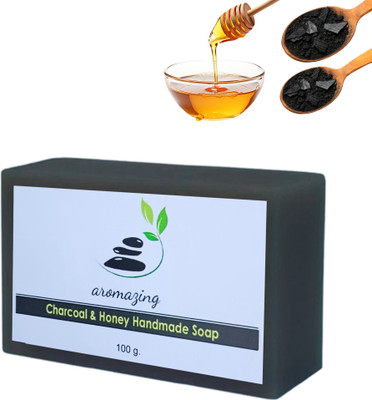 aromazing Natural Charcoal & Honey Handmade Soap with Goat Milk & Essential Oils Pack of 1(100 g)