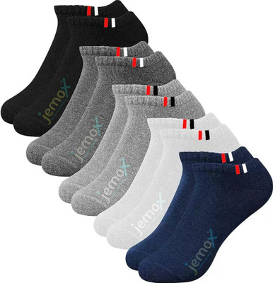 JEMOX Unisex Solid Ankle Length(Pack of 5)