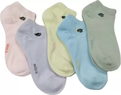 Bodiclap Women Printed Ankle Length, Low Cut, Peds/Footie/No-Show(Pack of 5)