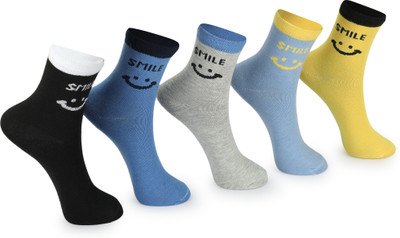 SNS Boys Printed Mid-Calf/Crew(Pack of 5)