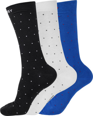 TENDSY Men Polka Print Mid-Calf/Crew(Pack of 3)