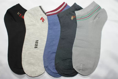 Bodiclap Men & Women Printed, Graphic Print Ankle Length, Peds/Footie/No-Show, Low Cut(Pack of 5)