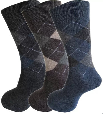 Tahiro Men Printed Mid-Calf/Crew(Pack of 3)