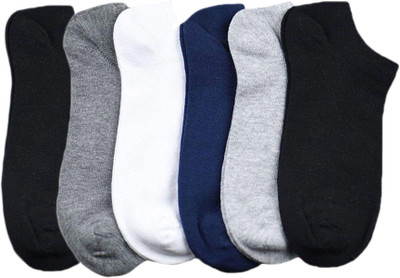 ME Stores Men & Women Self Design, Solid Ankle Length(Pack of 6)