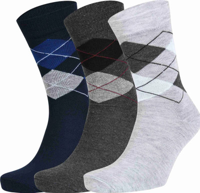 BASKESTHIP Men & Women Striped Mid-Calf/Crew(Pack of 3)
